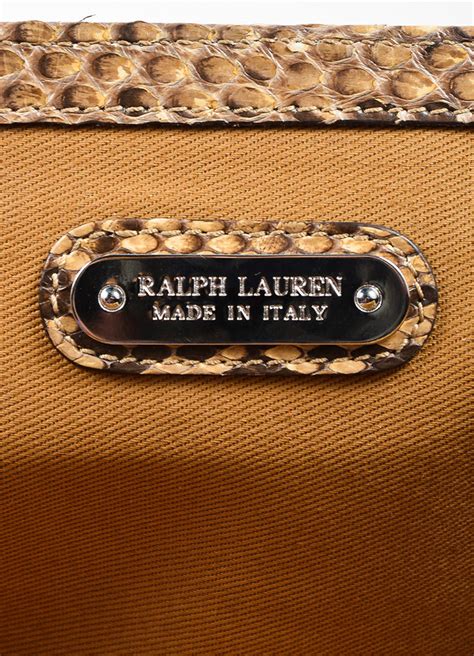 Ralph Lauren | Brown and Cream Ralph Lauren Snakeskin Flap Clutch Bag – Luxury Garage Sale