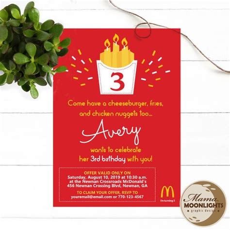 McDonald's Playplace Birthday Party Printable Invitation | Etsy ...