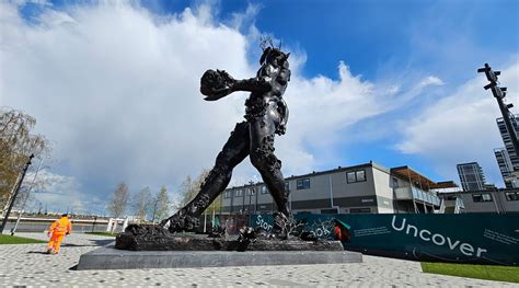 A gigantic statue of a demon has appeared in North Greenwich