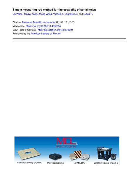 (PDF) Simple measuring rod method for the coaxiality of serial holes