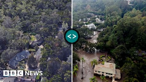 California mudslides: Before and after