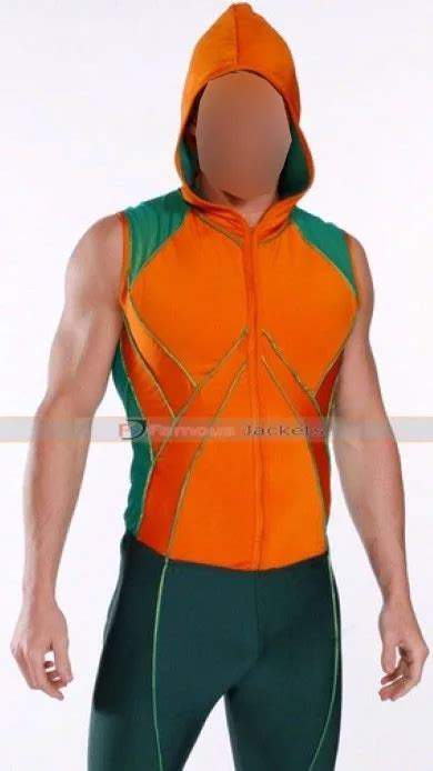 Aquaman Smallville Hoodie Costume Leather Vest - Famous Jackets