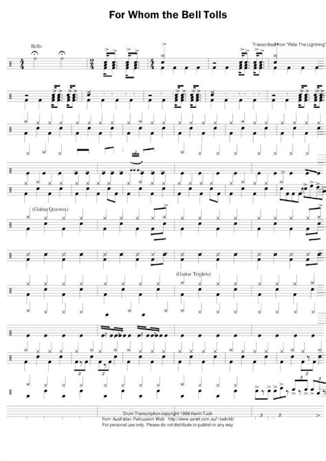 (PDF) Metallica - For Whom the Bell Tolls drum sheet music - DOKUMEN.TIPS