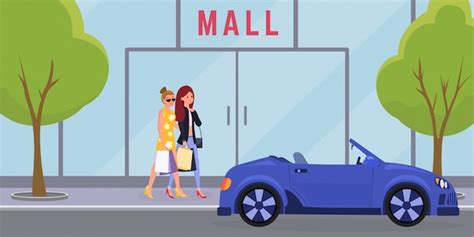 Premium Vector | Women going to mall. elegant girls, sisters enjoying ...