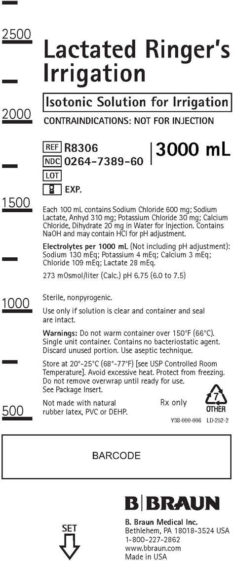 Lactated Ringer's Irrigation - FDA prescribing information, side ...