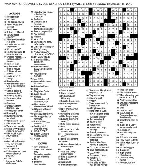 The New York Times Crossword in Gothic: 09.15.13 — The Sunday Crossword