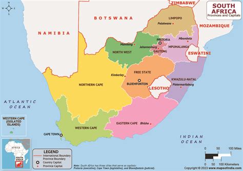 South Africa Provinces and Capitals List and Map | List of Provinces ...