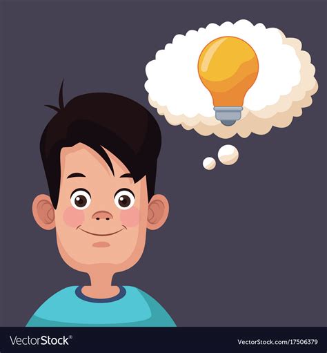 Kid with idea cartoon Royalty Free Vector Image