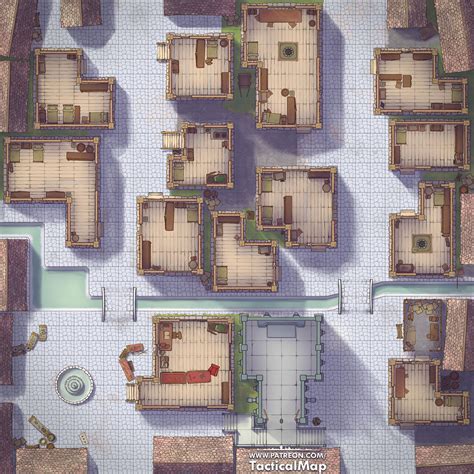 Battlemap "Two streets city" [32x32] : r/FoundryVTT