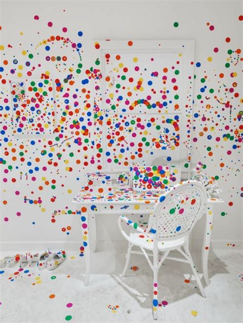 The Obliteration Room with Colorful Polka-Dot Stickers | Yayoi kusama, Yayoi, Conceptual art