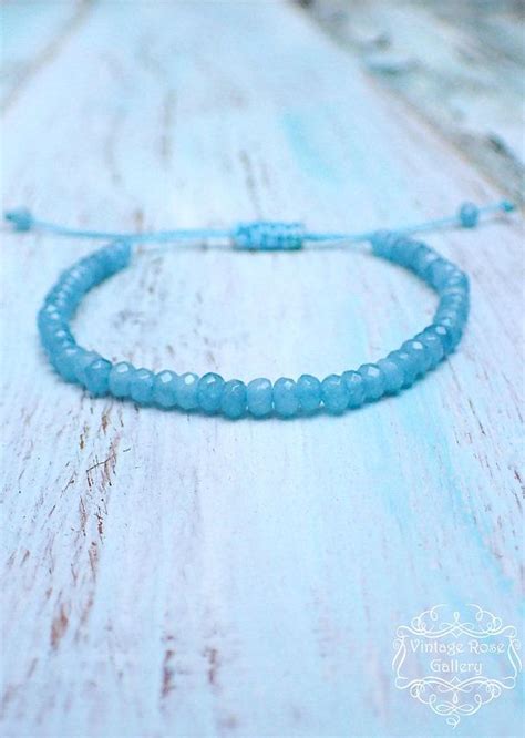 Blue Jade Gemstones Bracelet Blue Jade Stack Bracelet - Etsy | Gemstone ...