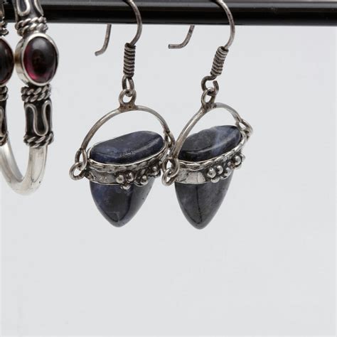 Sterling Silver Gemstone Earrings | EBTH