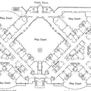 4: Floor plan of Bronson Methodist Hospital, Kalamazoo, Michigan ...