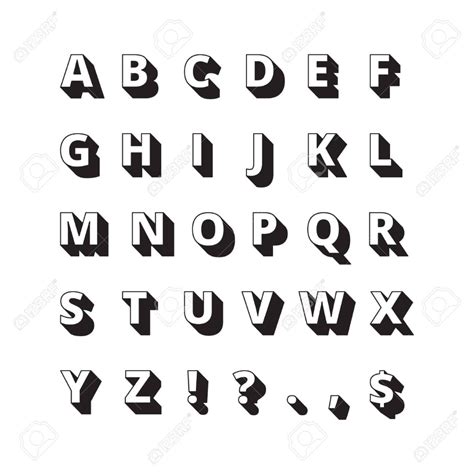 Alphabet long shadows. Font bold letters vector flat collection. Abc character, glyph typeface ...