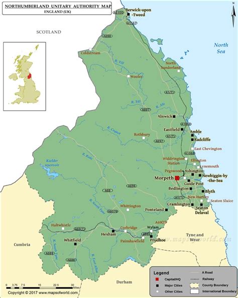 Northumberland County England Map - Eadith Madelaine