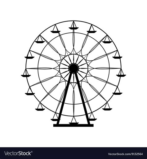 Ferris wheel silhouette circle carnival funfair Vector Image