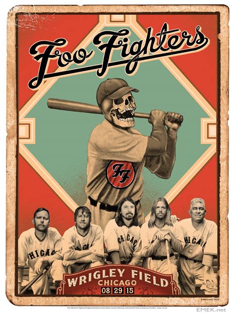 INSIDE THE ROCK POSTER FRAME BLOG: Emek Foo Fighters Chicago Wrigley Field Poster Release