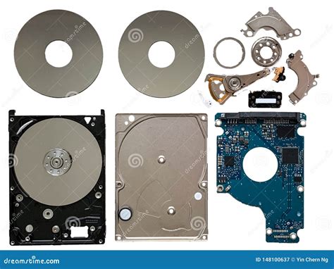 Hard Disk Drive Components Isolated Stock Image - Image of components, neatly: 148100637