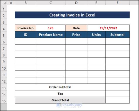 How to Create Invoice in Excel with Database (with Easy Steps)