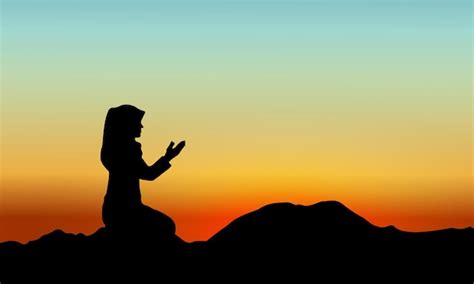 Premium Photo | Background silhouette woman muslim praying