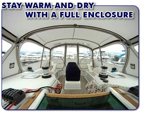 Cockpit enclosure allows full sailing abilities. | Boat canopy, Boat interior design, Deck canopy