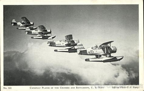 Catapult Planes of the Cruisers and Battleships, U.S. Navy Postcard