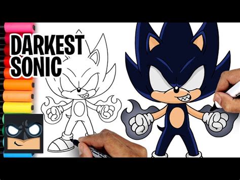 How To Draw Dark Sonic for Beginners - Videos For Kids