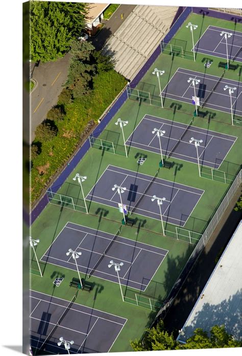 University of Washington Tennis Courts, Seattle - Aerial Photograph Wall Art, Canvas Prints ...