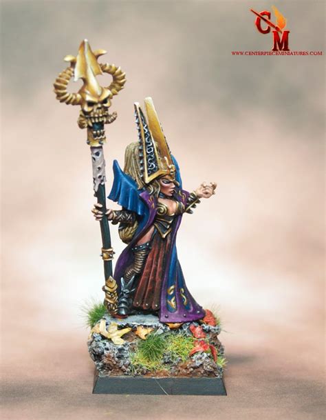 The Dark Elf Sorceress Painted to Display Standard - Centerpiece Miniatures