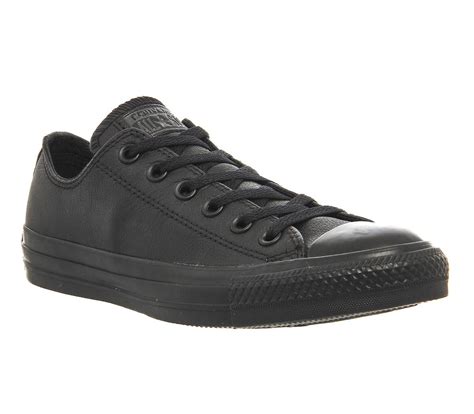 Converse All Star Low Leather Black Mono Leather - Unisex Sports