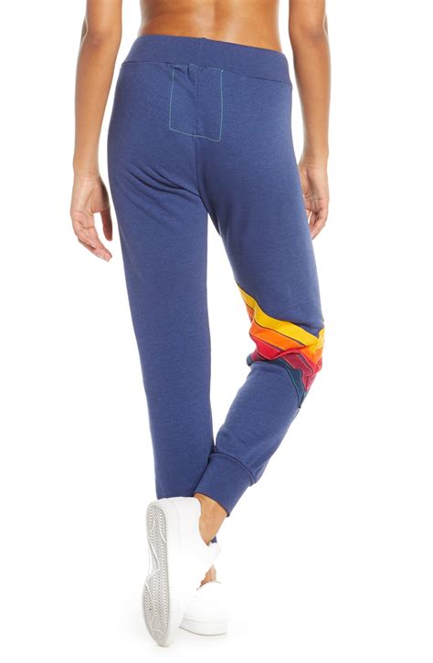 Aviator Nation Cross Stripe Sweatpants in Blue - Lyst