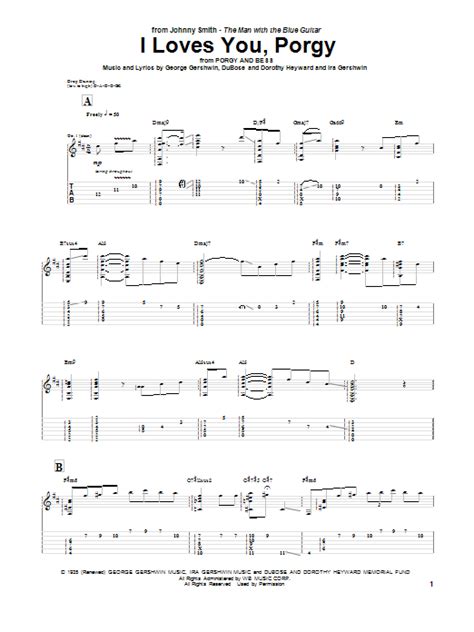 I Loves You, Porgy by Johnny Smith - Guitar Tab - Guitar Instructor