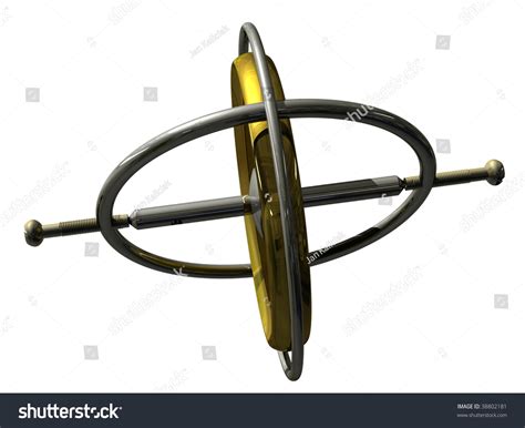 Toy Gyroscope Rotating While Horizontal Axis Stock Illustration ...