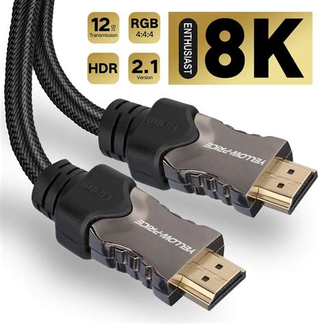 Buy 8K 4K Fiber Optic Braided HDMI Cable 48Gbps 3D RGB 4:4:4 HDCP 2.2 ...