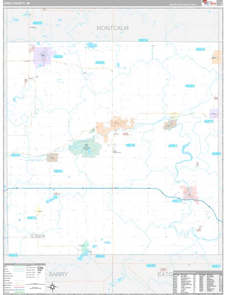 Ionia County, MI Wall Map Premium Style by MarketMAPS - MapSales