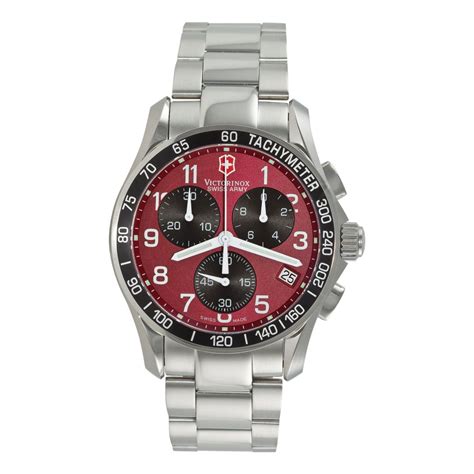 Victorinox Swiss Army - 241148 - Chrono Classic, Red Dial, Bracelet ...