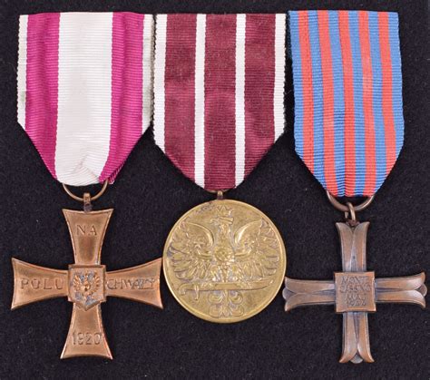 WW2 Polish Cross of Valour and Monte Cassino Medal Group of Three Awarded to Sergeant (Medical Or