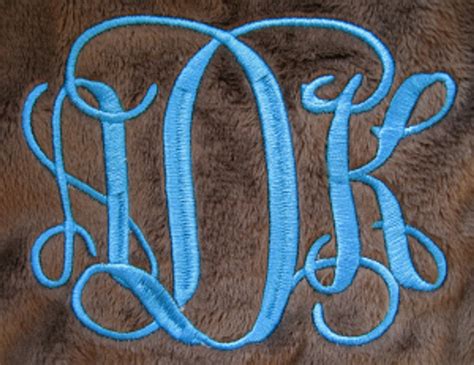 1364 Entwined or Vine 3 Letter Monogram Machine Embroidery Designs 4 inch and 2.5 inch