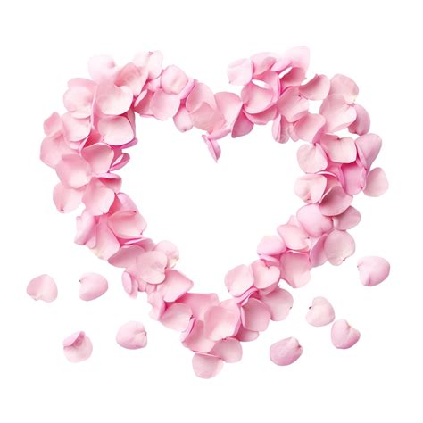 Pink Romantic Love Heart Woth Rose Petals Background For Valentine S ...