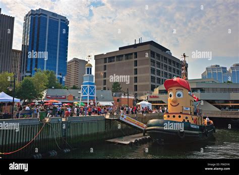 Waterfront in downtown Halifax during the annual Buskers Festival Stock ...