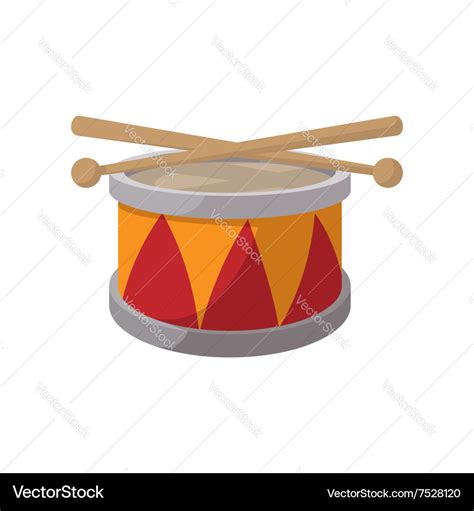 Toy drum cartoon icon Royalty Free Vector Image