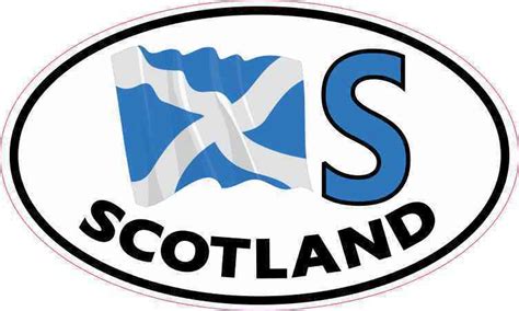 5in x 3in Oval S Scotland Flag Sticker Vinyl Vehicle Decal Travel Stickers