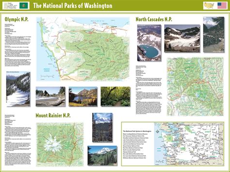 The National Parks of Washington Wall Map by GeoNova - MapSales