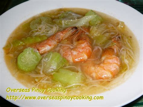 Patola Misua Soup with Prawns