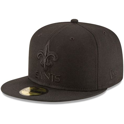 Men's New Orleans Saints New Era Black on Black 59FIFTY Fitted Hat