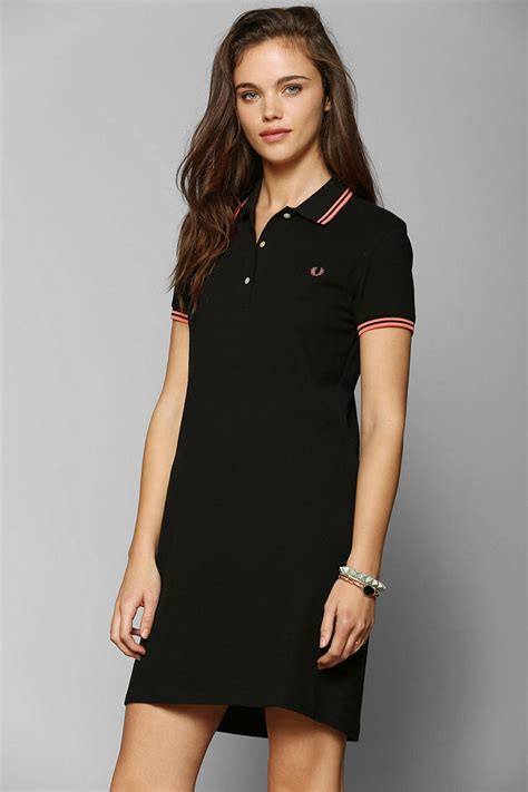 Lyst - Fred Perry Polo Shirt Dress in Black