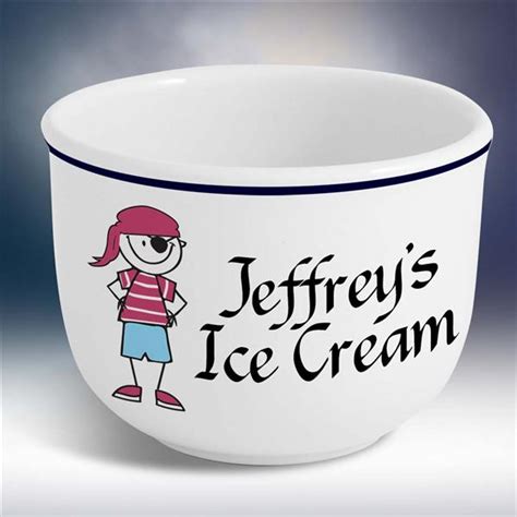 Personalized Activity Icon Ice Cream Bowls: Personalized Stoneware Ice ...