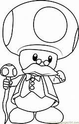 Toadsworth Coloring Page For Kids  Free Super Mario Printable sketch template