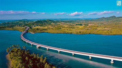 Longest Bridge in the Philippines Connecting Samar and Leyte Aerial View