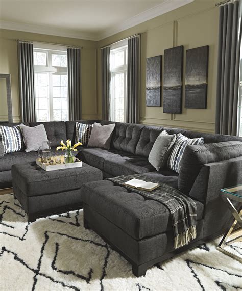 Reidshire Oversized Ottoman | Gray sectional living room, Ottoman in living room